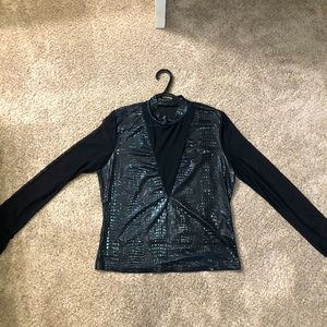Snake skin and mesh shirt